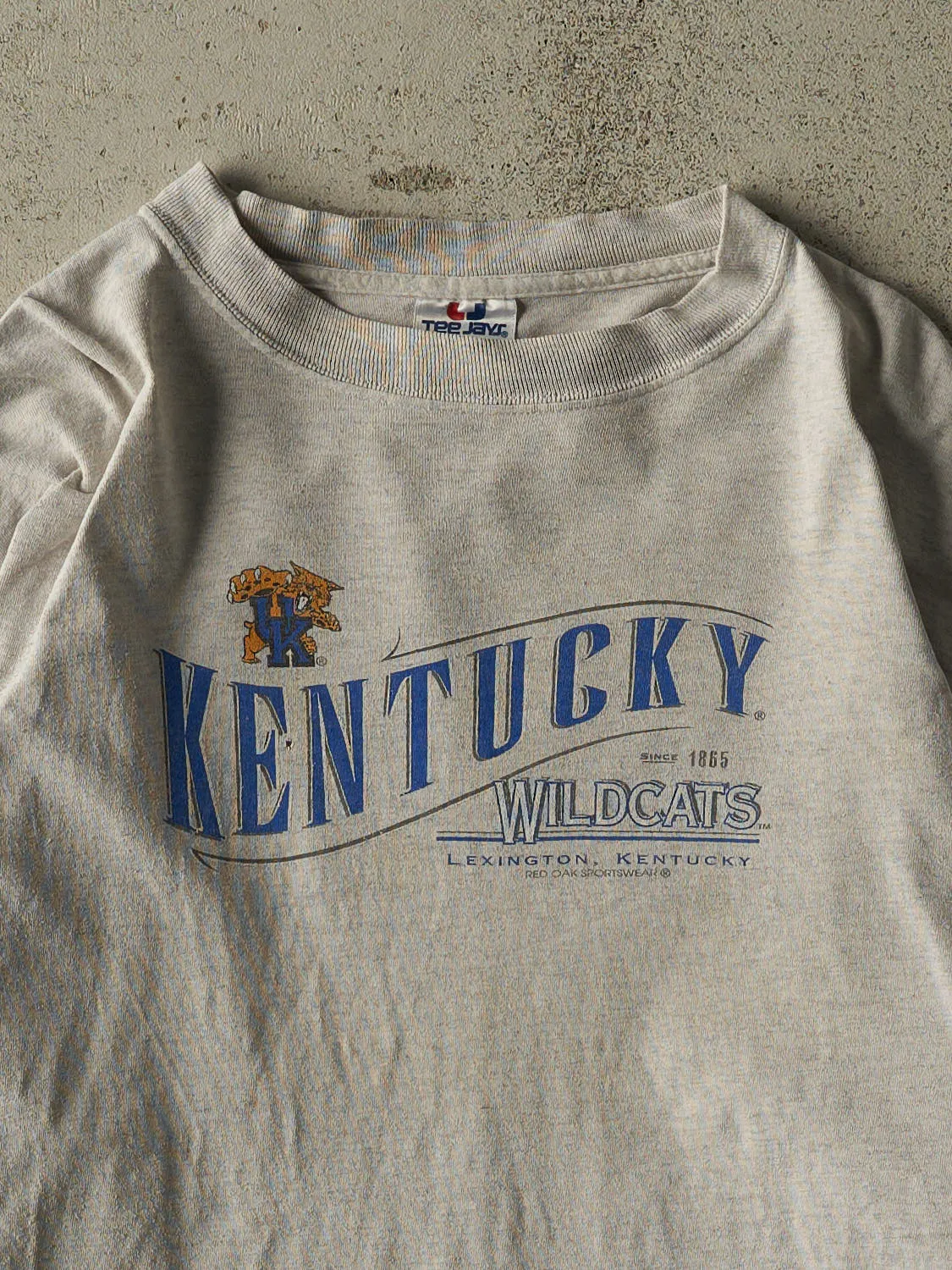 Vintage 90s Heather Grey University of Kentucky Wildcats Long Sleeve (L/XL) sold by Rebalance Vintage product image thumbnail 2