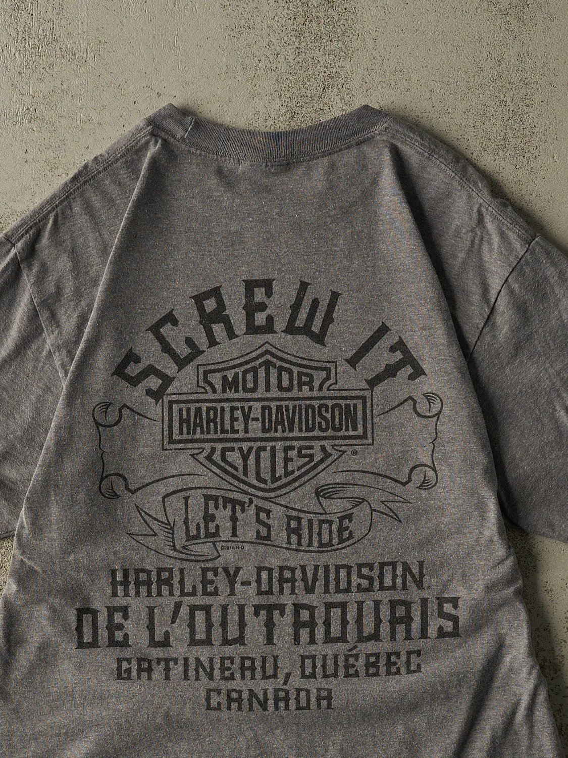 19' Grey Harley Davidson Gatineau Quebec Tee (L) sold by Rebalance Vintage product image thumbnail 4