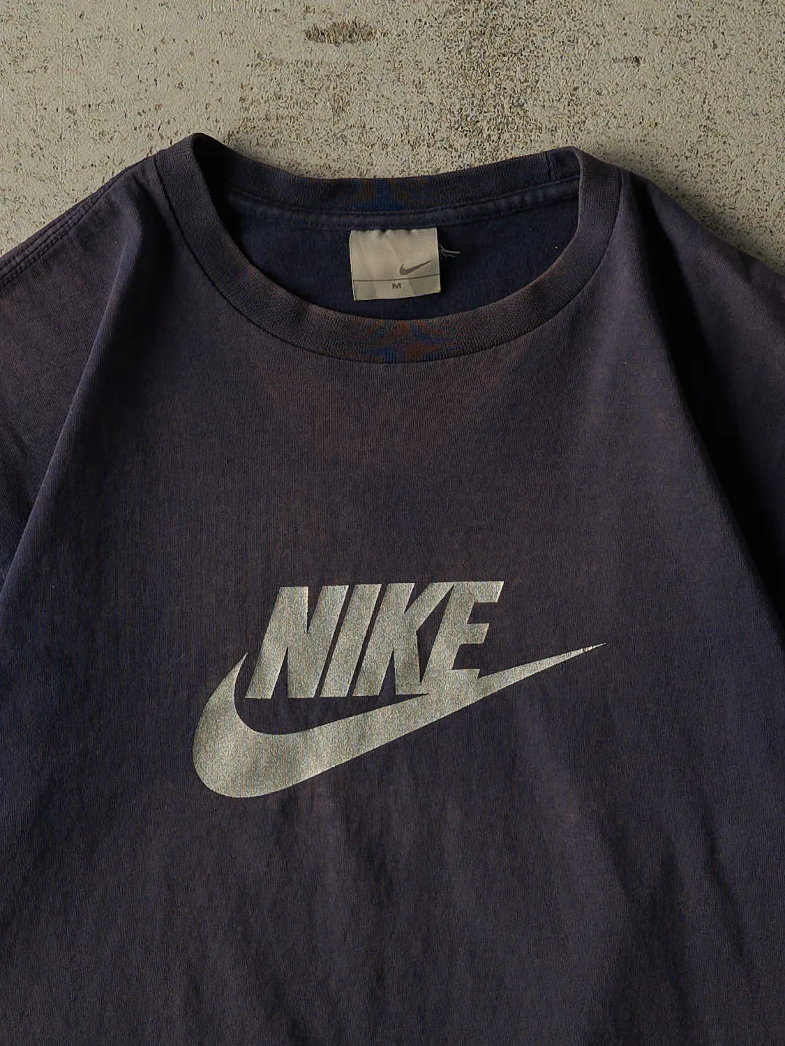 Vintage Y2K Sun Faded Navy Nike Tee (M) sold by Rebalance Vintage product image thumbnail 3