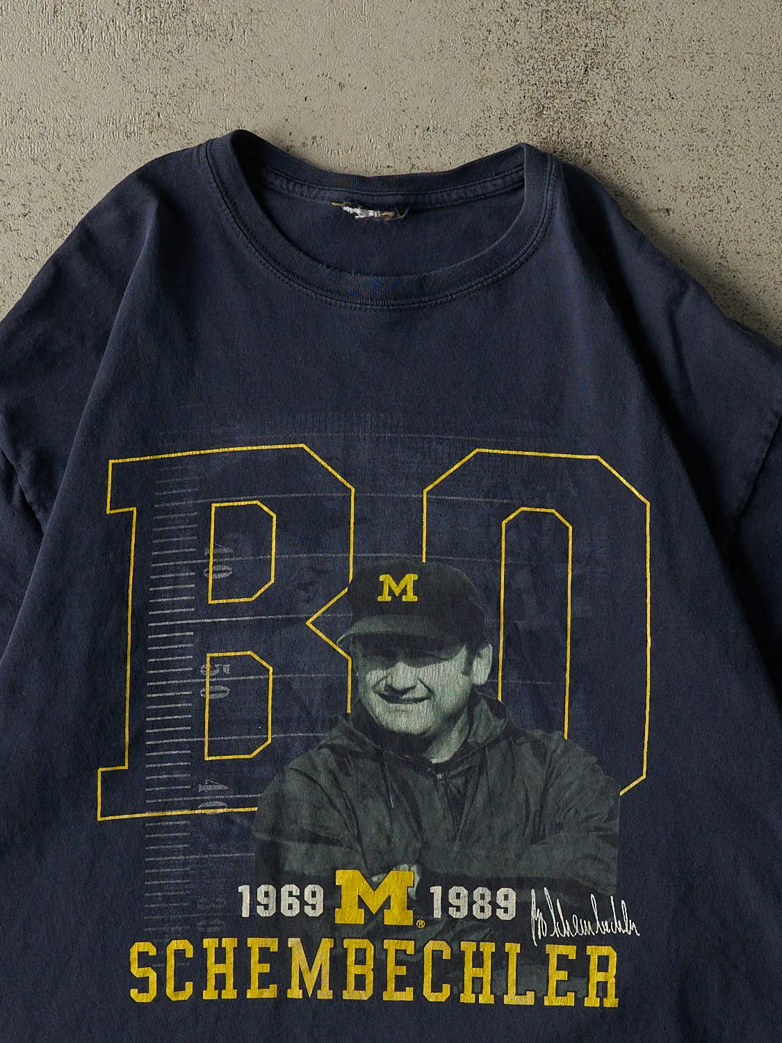 Vintage Y2K Navy Blue University of Michigan "Bo Schembechler" Tee (L/XL) sold by Rebalance Vintage product image thumbnail 2