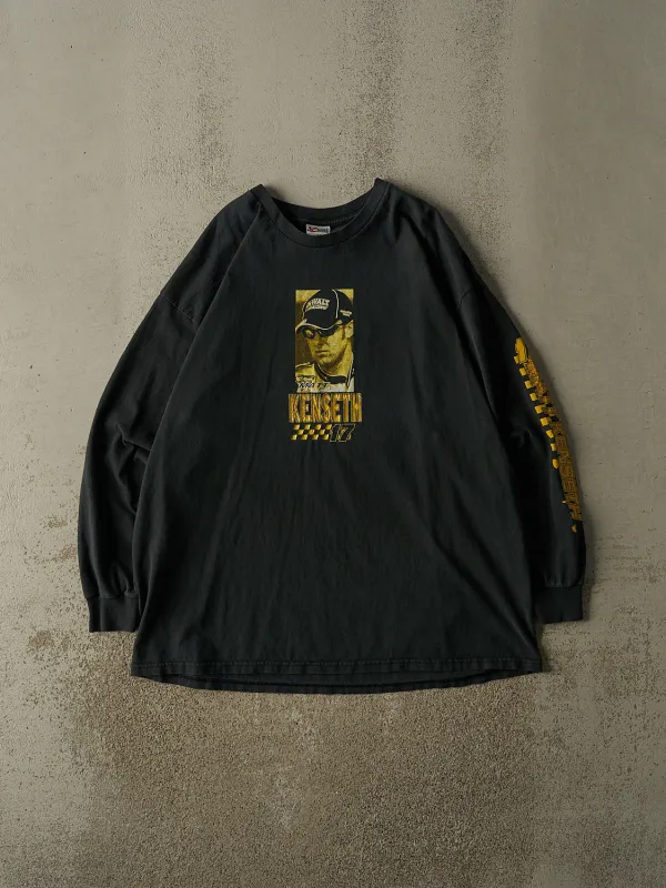 Vintage 04' Faded Black Nascar Matt Kenseth Long Sleeve (XL/XXL) made by Rebalance Vintage