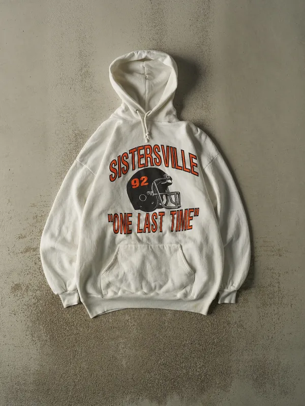 Vintage 92' White Sistersville "One Last Time" Hoodie (XL/XXL) made by Rebalance Vintage
