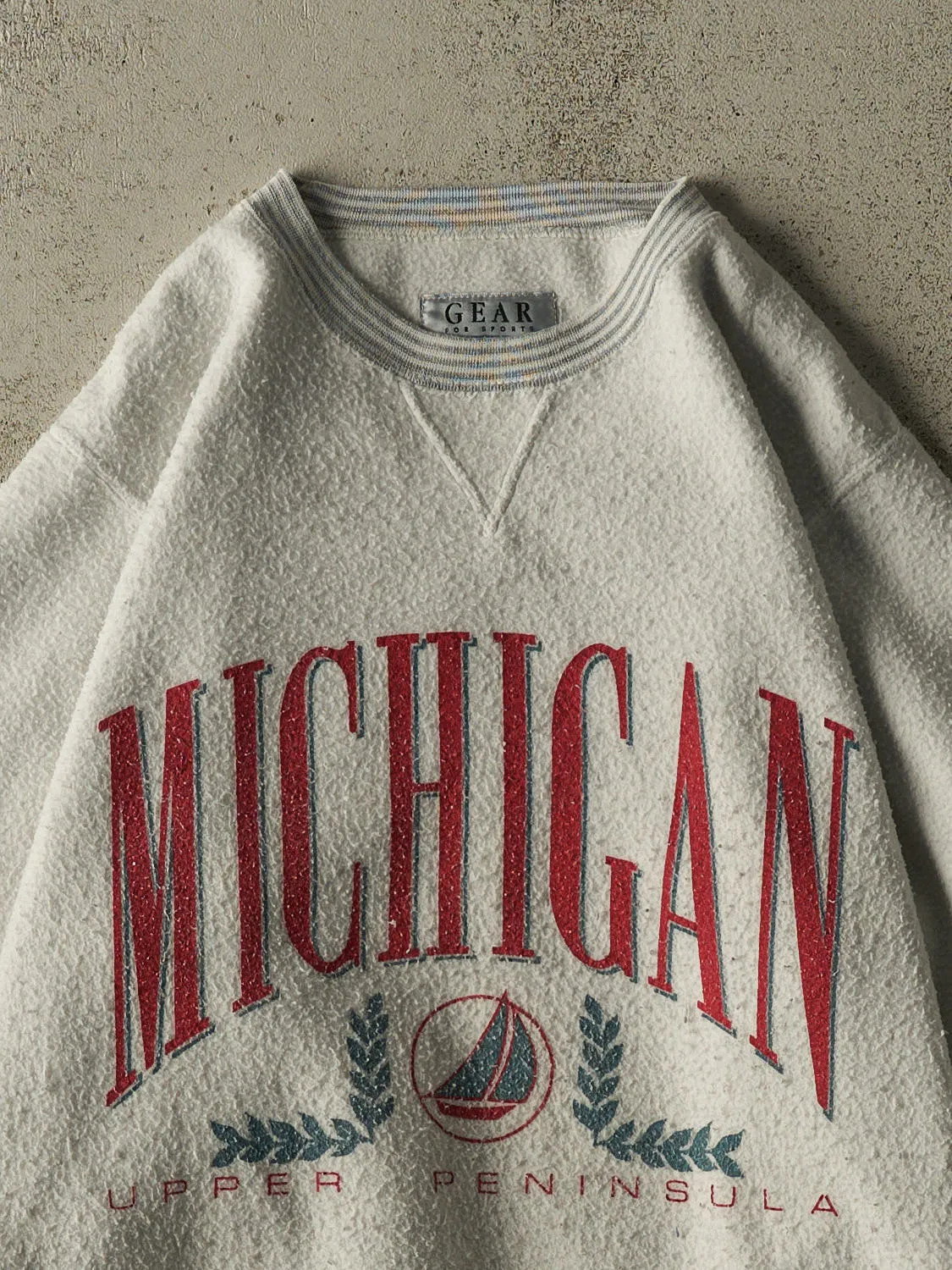 Vintage 90s Heather Grey Michigan Inside Out Crewneck (M/L) sold by Rebalance Vintage product image thumbnail 2