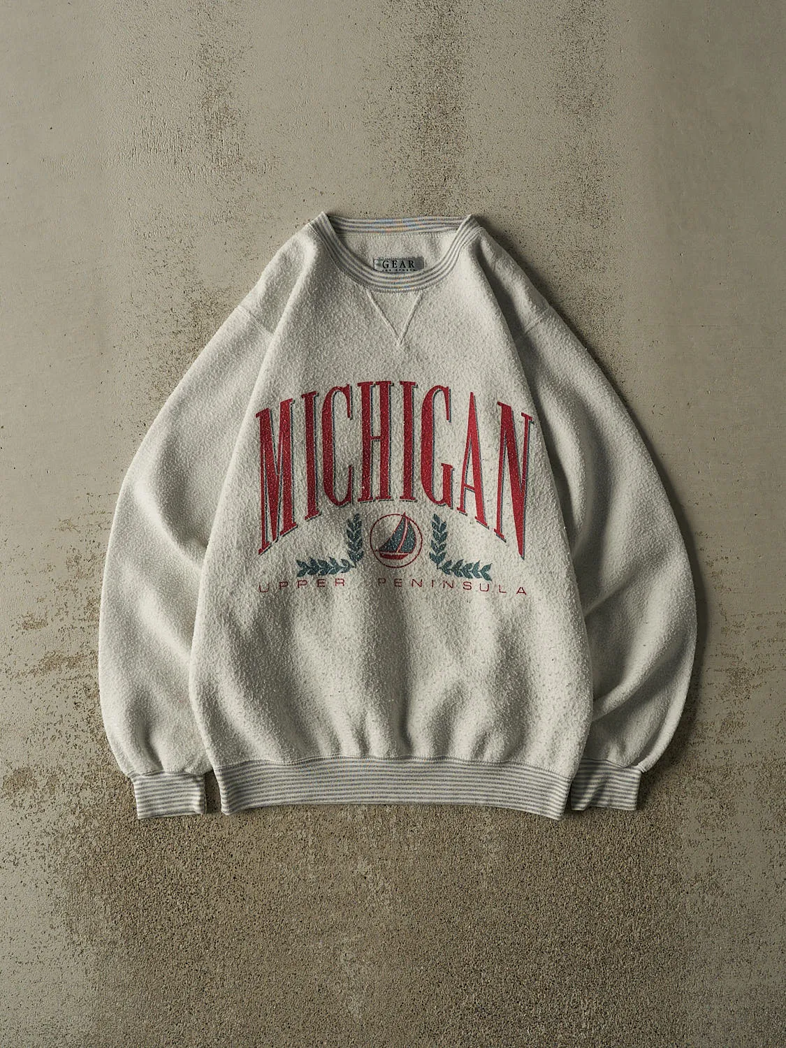 Vintage 90s Heather Grey Michigan Inside Out Crewneck (M/L) sold by Rebalance Vintage