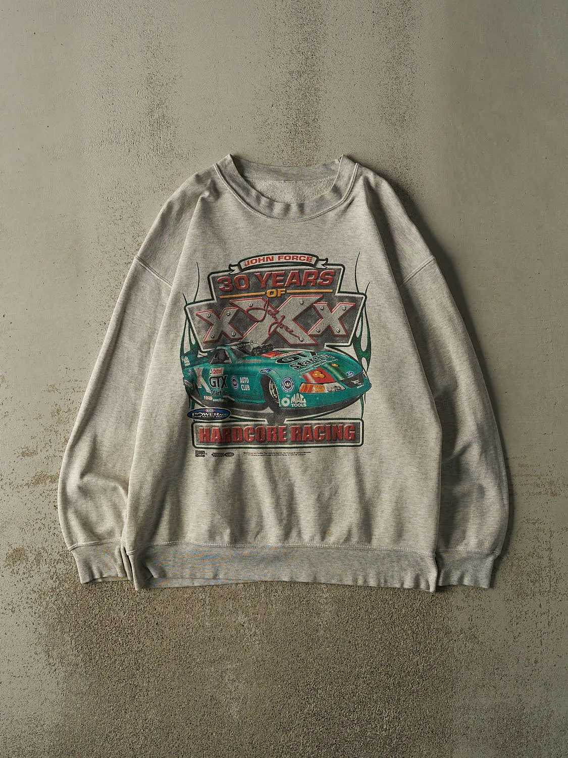 Vintage 05' Heather Grey John Force Racing Crewneck (XL/XXL) sold by Rebalance Vintage