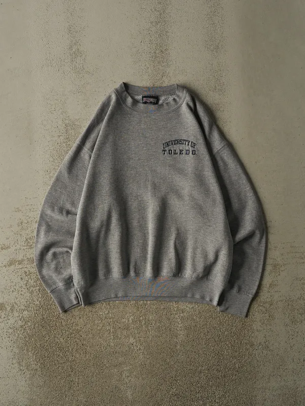 Vintage 90s Grey University of Toledo Crewneck (L) made by Rebalance Vintage