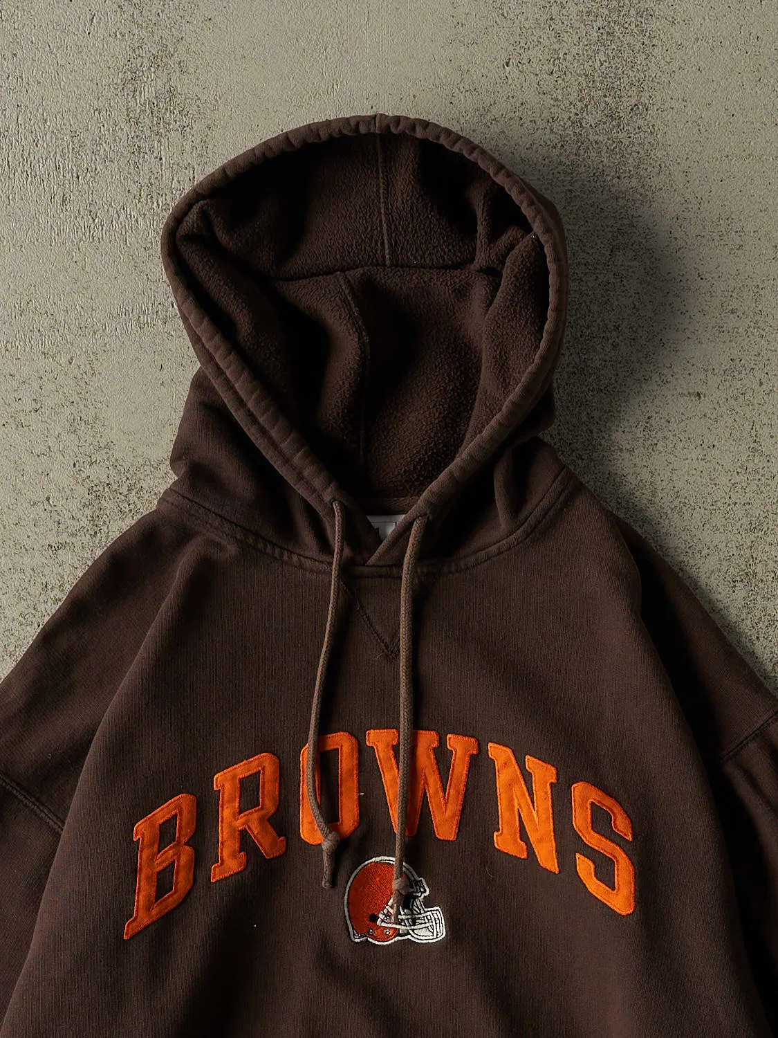 Vintage Y2K Brown Cleveland Browns Embroidered Hoodie (M/L) sold by Rebalance Vintage product image thumbnail 2