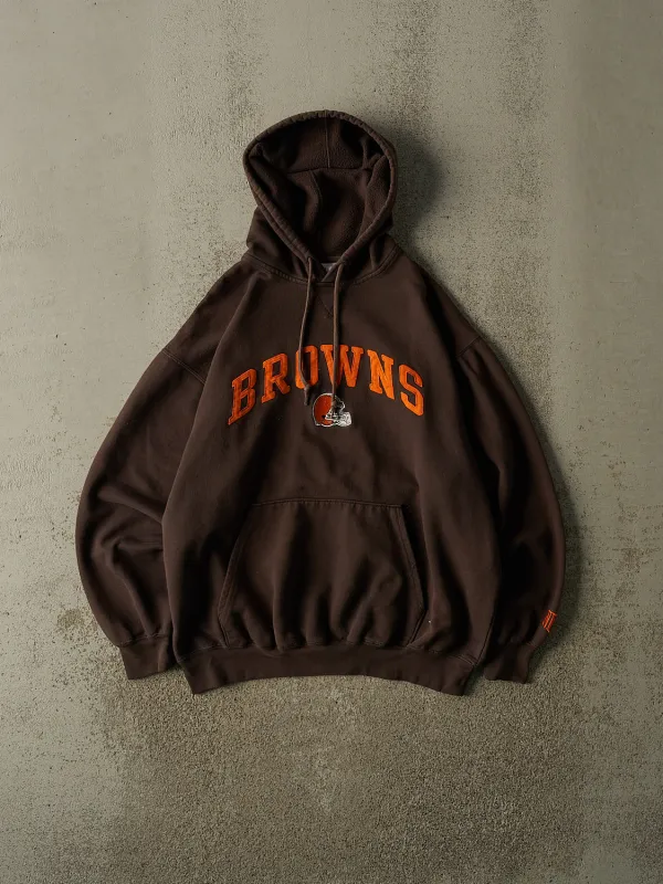 Vintage Y2K Brown Cleveland Browns Embroidered Hoodie (M/L) made by Rebalance Vintage