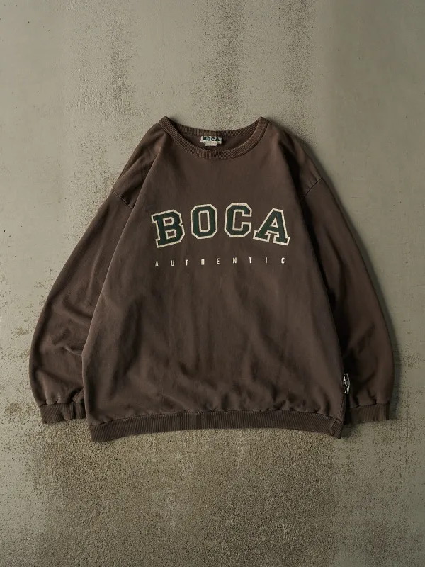 Vintage 90s Sun Faded Brown Boca Crewneck (XL/XXL) made by Rebalance Vintage