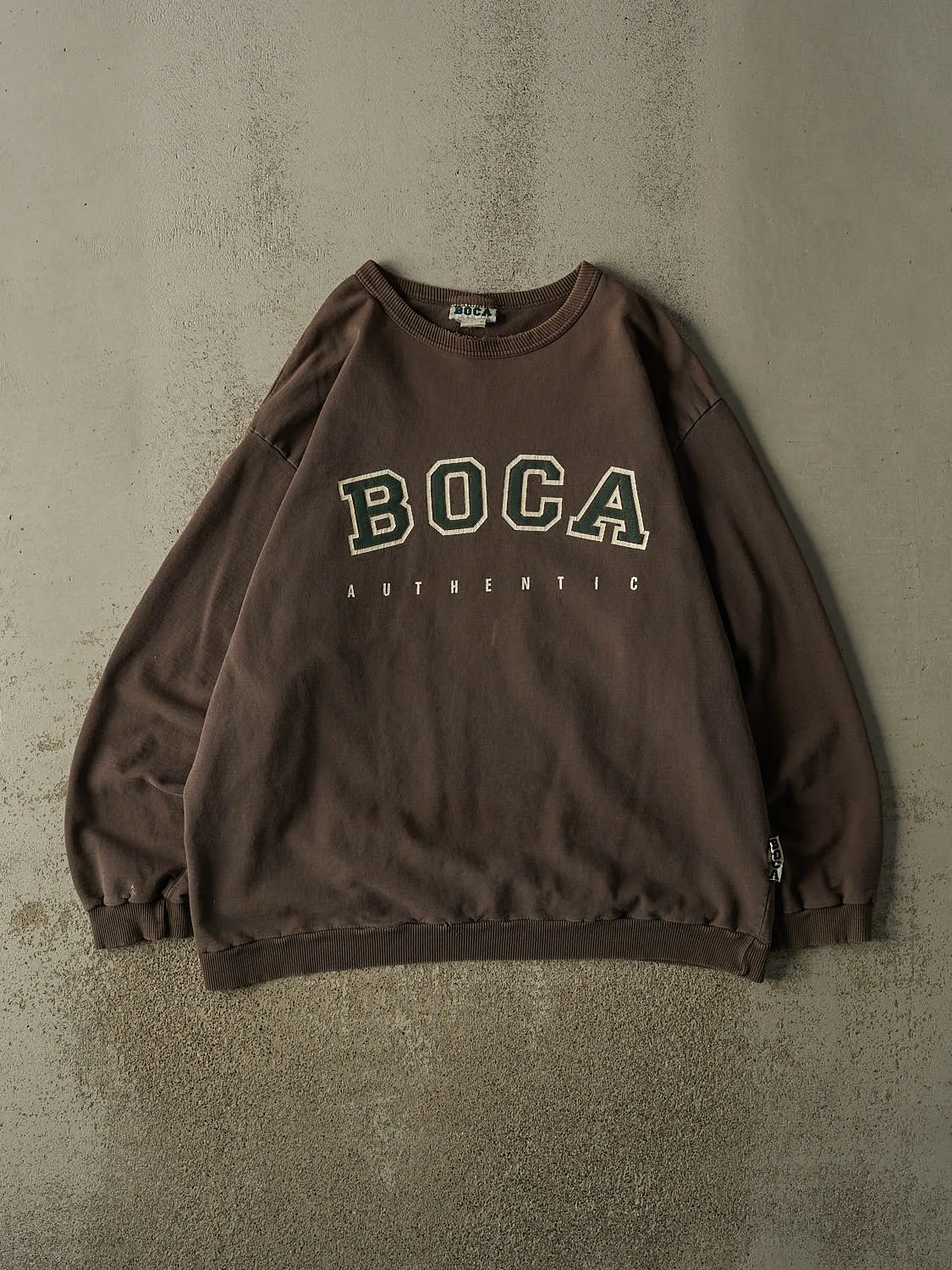 Vintage 90s Sun Faded Brown Boca Crewneck (XL/XXL) sold by Rebalance Vintage