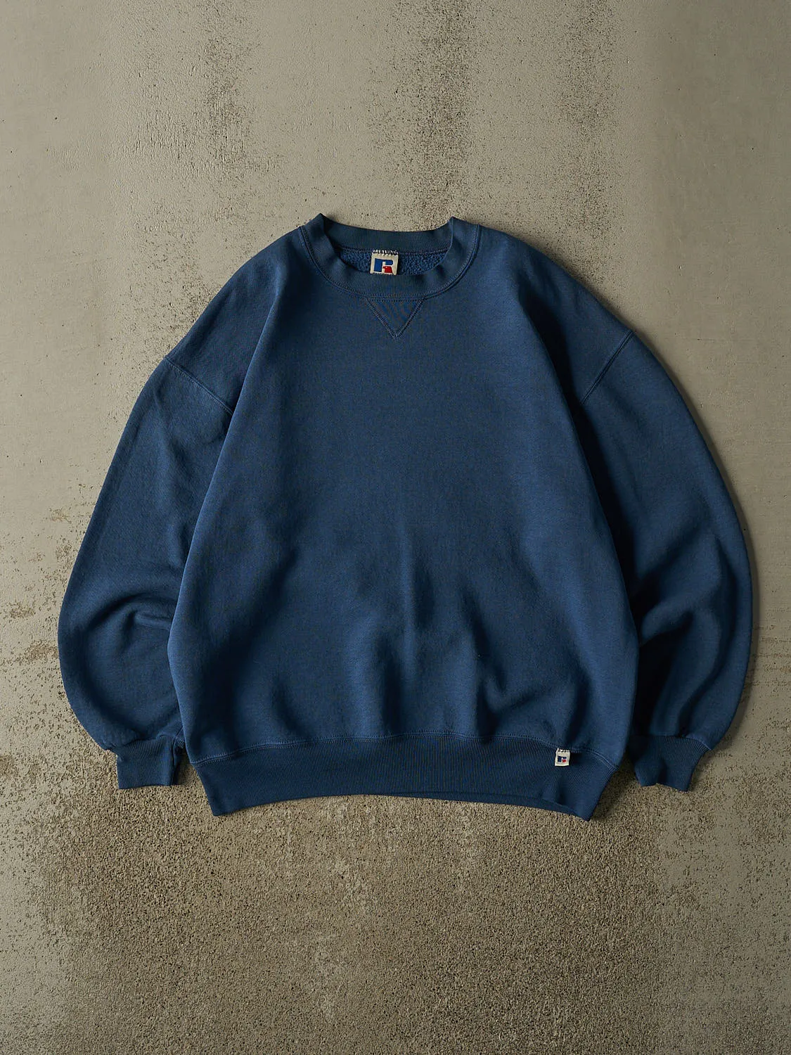 Vintage 90s Blue Russell Athletic Blank Crewneck (L/XL) sold by Rebalance Vintage
