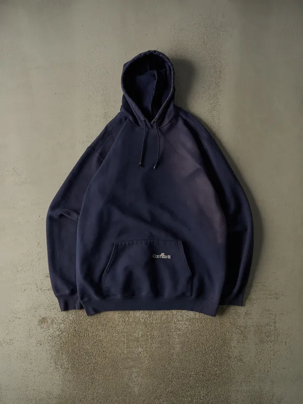 Vintage 90s Sun Faded Navy Carhartt Embroidered Hoodie (XXXL) made by Rebalance Vintage