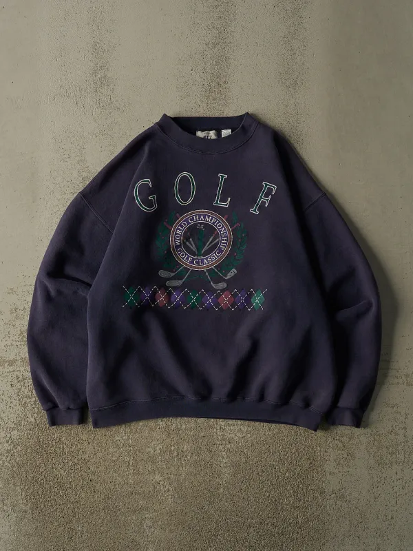 Vintage 90s Sun Faded Navy Golf World Championship Crewneck (L/XL) made by Rebalance Vintage