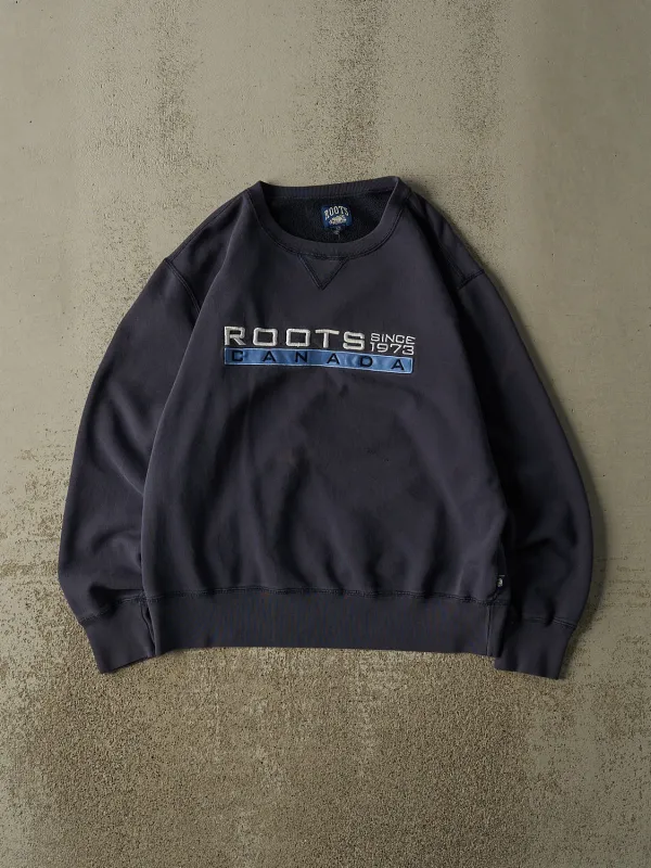 Vintage 90s Navy Blue Roots Embroidered Crewneck (M/L) made by Rebalance Vintage