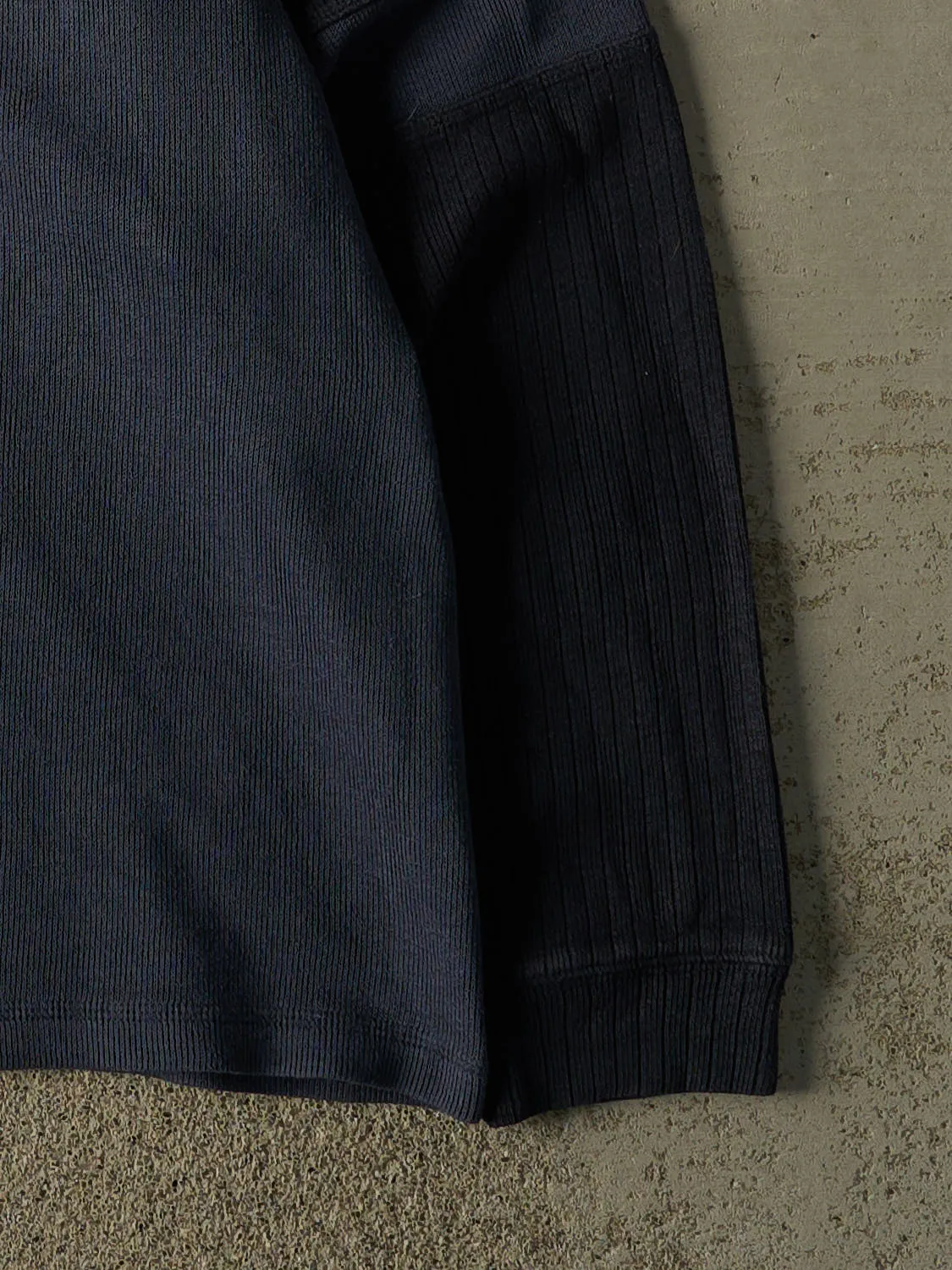 Vintage 90s Navy Blue Blank Knit Long Sleeve (XL) sold by Rebalance Vintage product image thumbnail 4