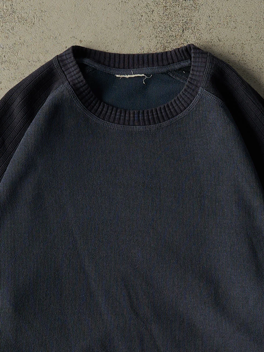 Vintage 90s Navy Blue Blank Knit Long Sleeve (XL) sold by Rebalance Vintage product image thumbnail 2