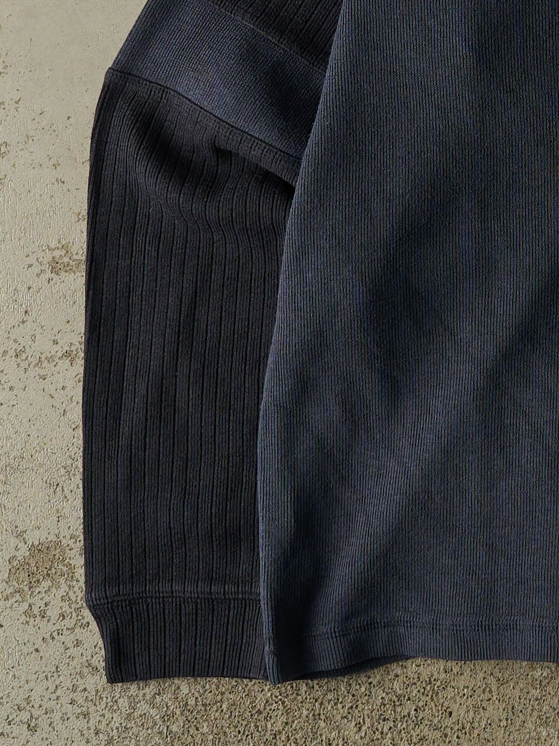 Vintage 90s Navy Blue Blank Knit Long Sleeve (XL) sold by Rebalance Vintage product image thumbnail 3