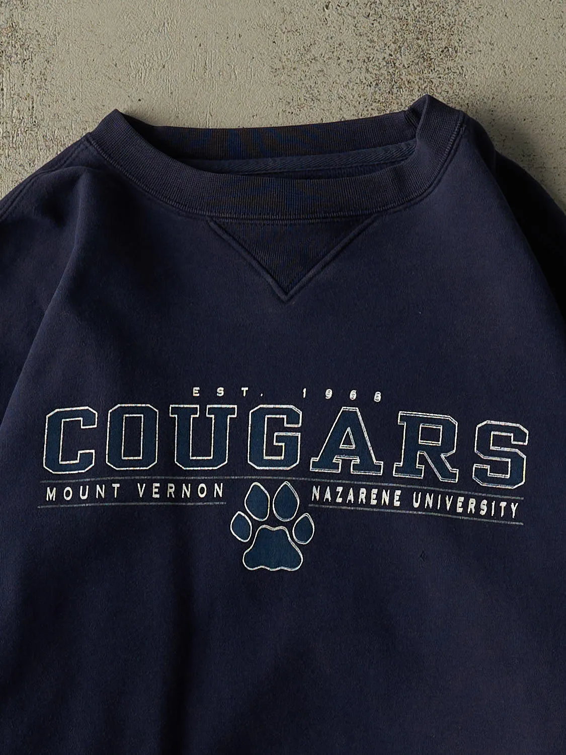 Vintage 90s Navy Blue Mount Vernon Nazarene University Crewneck (M/L) sold by Rebalance Vintage product image thumbnail 2