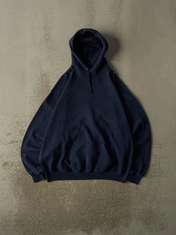 Vintage 90s Navy Blue Blank Hoodie (XXL) made by Rebalance Vintage