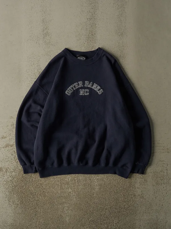Vintage 90s Navy Blue North Carolina Outer Banks Crewneck (XL/XXL) made by Rebalance Vintage