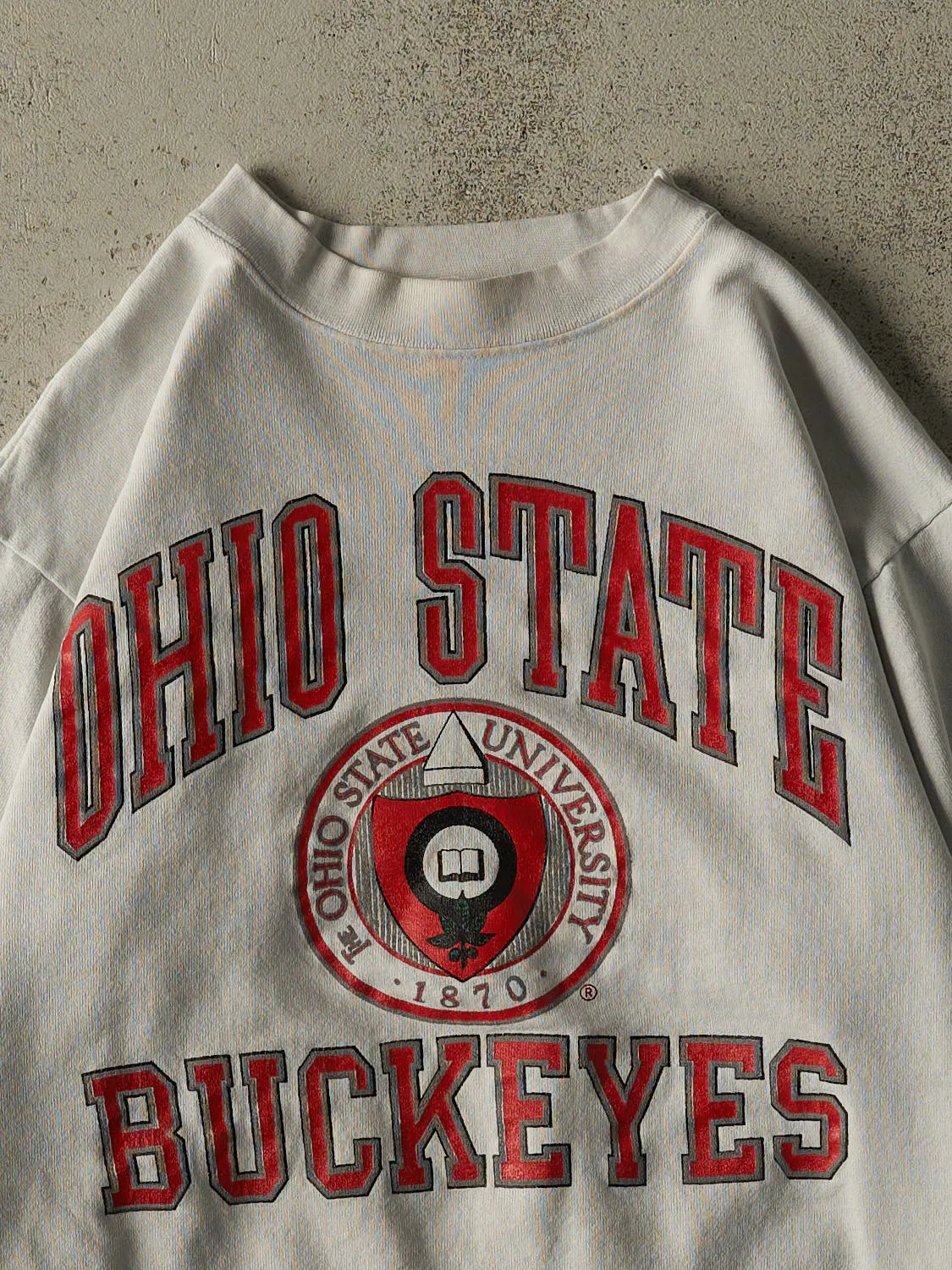 Vintage 90s Beige Ohio State University Crewneck (S) sold by Rebalance Vintage product image thumbnail 2