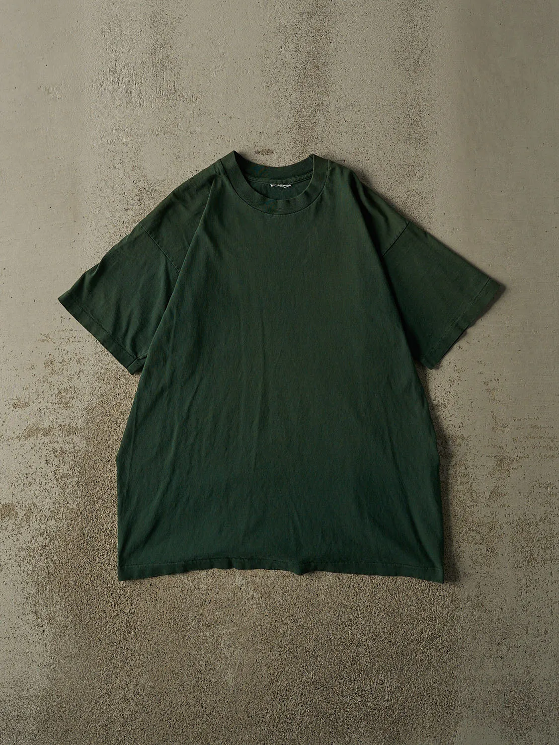 Vintage 90s Green Blank Single Stitch Tee (L) sold by Rebalance Vintage