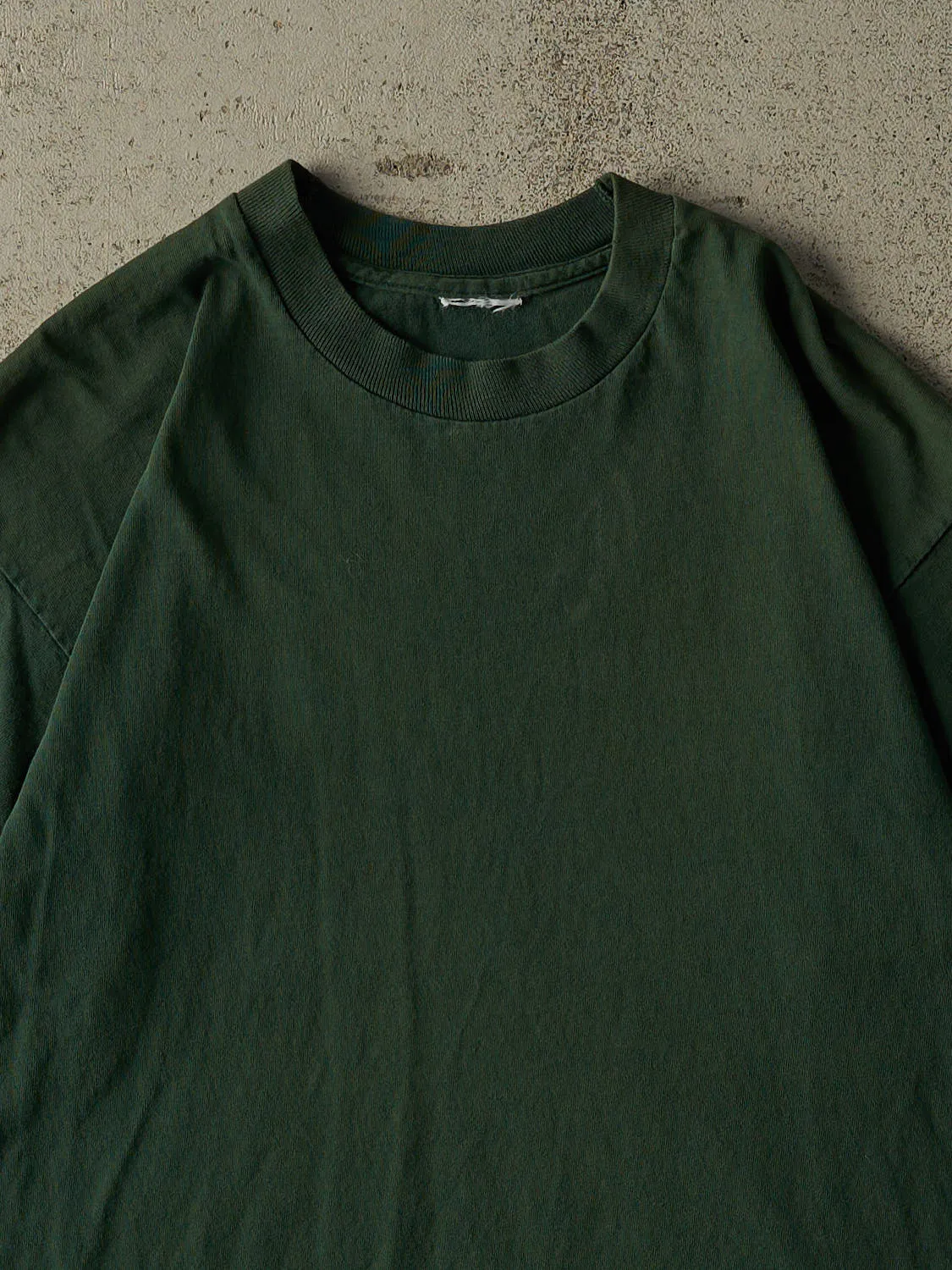 Vintage 90s Green Blank Single Stitch Tee (L) sold by Rebalance Vintage product image thumbnail 2