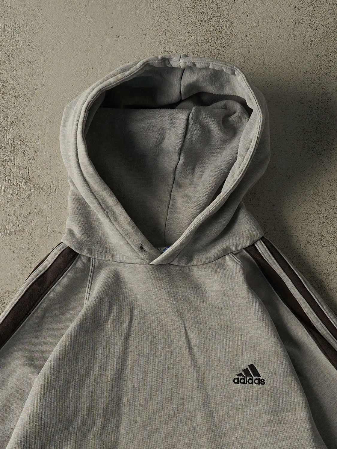 Vintage 90s Grey Adidas Embroidered Hoodie (XL) sold by Rebalance Vintage product image thumbnail 2