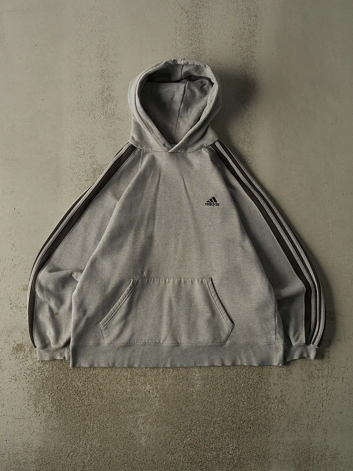 Vintage 90s Grey Adidas Embroidered Hoodie (XL) sold by Rebalance Vintage
