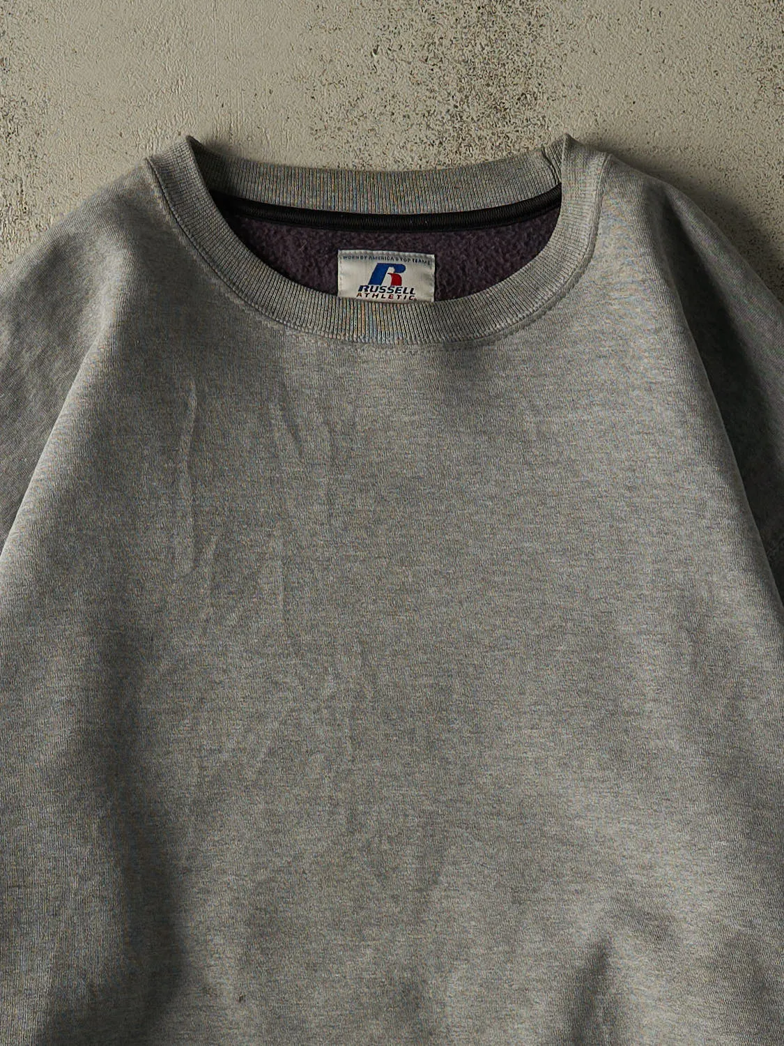 Vintage Y2K Grey Russell Athletics Blank Crewneck (L/XL) sold by Rebalance Vintage product image thumbnail 2