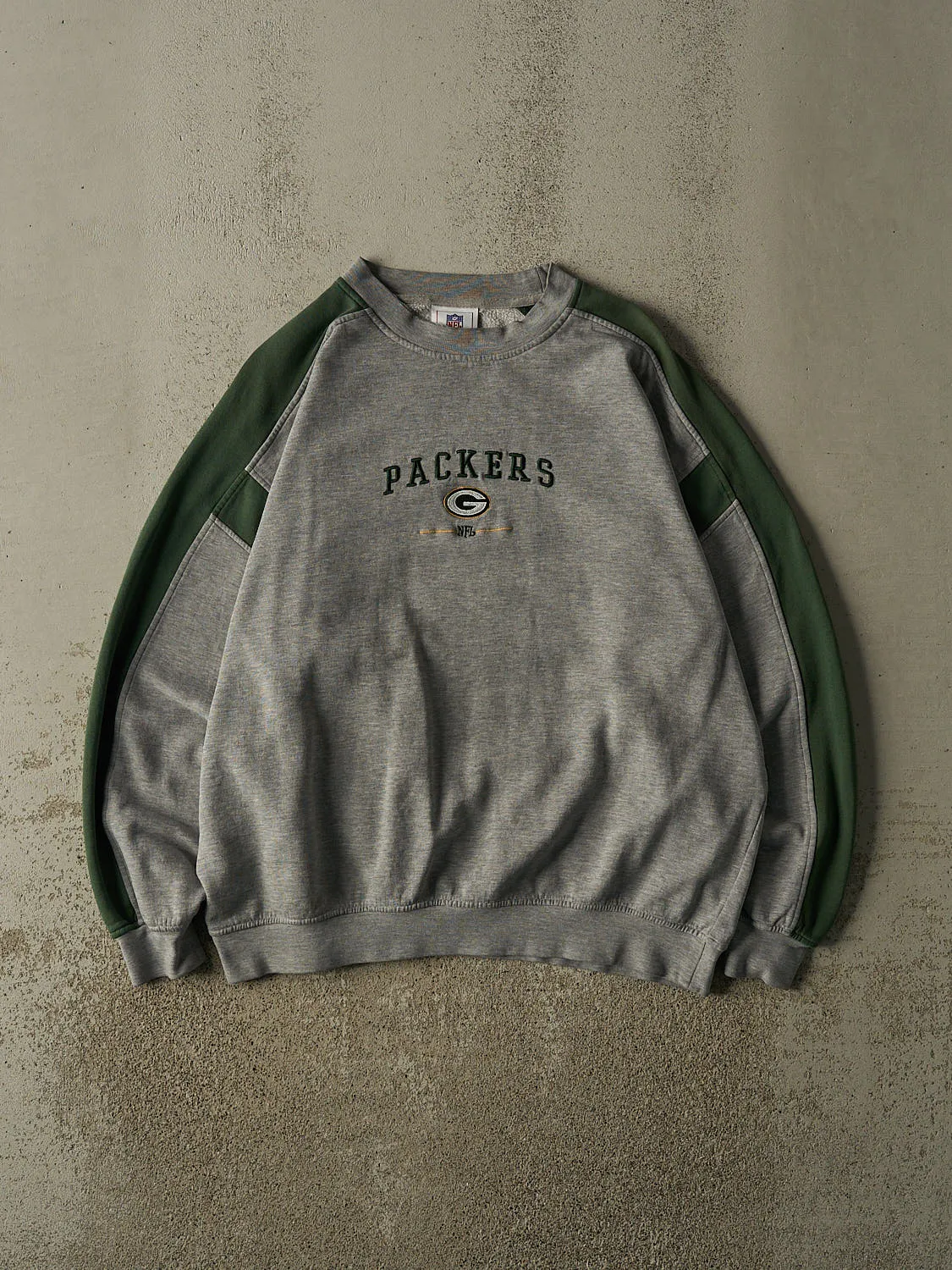 Vintage Y2K Grey Green Bay Packers Embroidered Crewneck (XL/XXL) sold by Rebalance Vintage