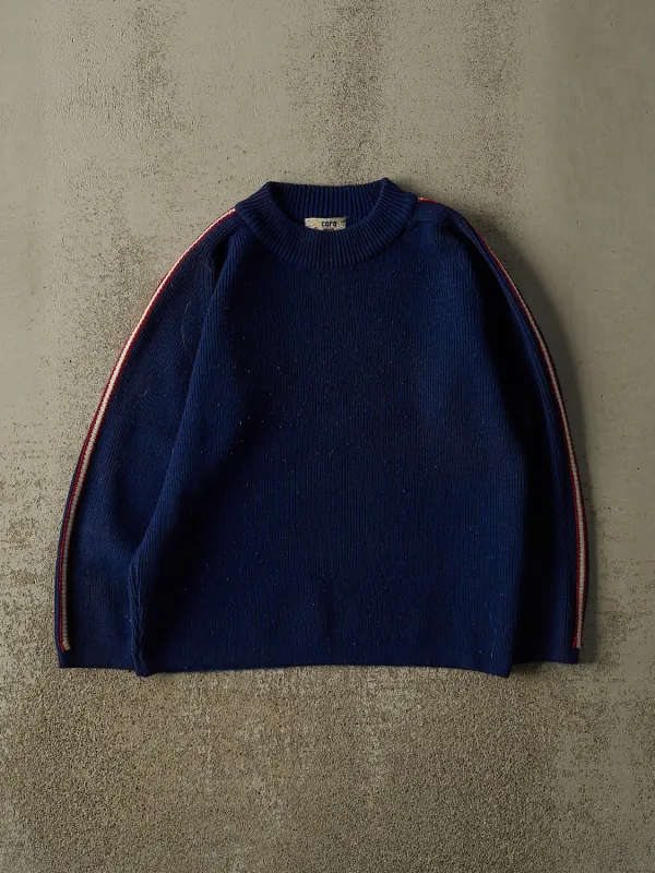 Vintage 80s Royal Blue Striped Knit (XS) made by Rebalance Vintage
