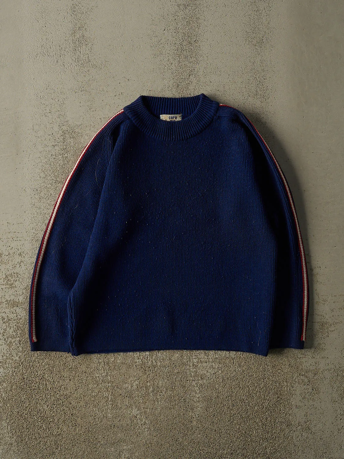 Vintage 80s Royal Blue Striped Knit (XS) sold by Rebalance Vintage
