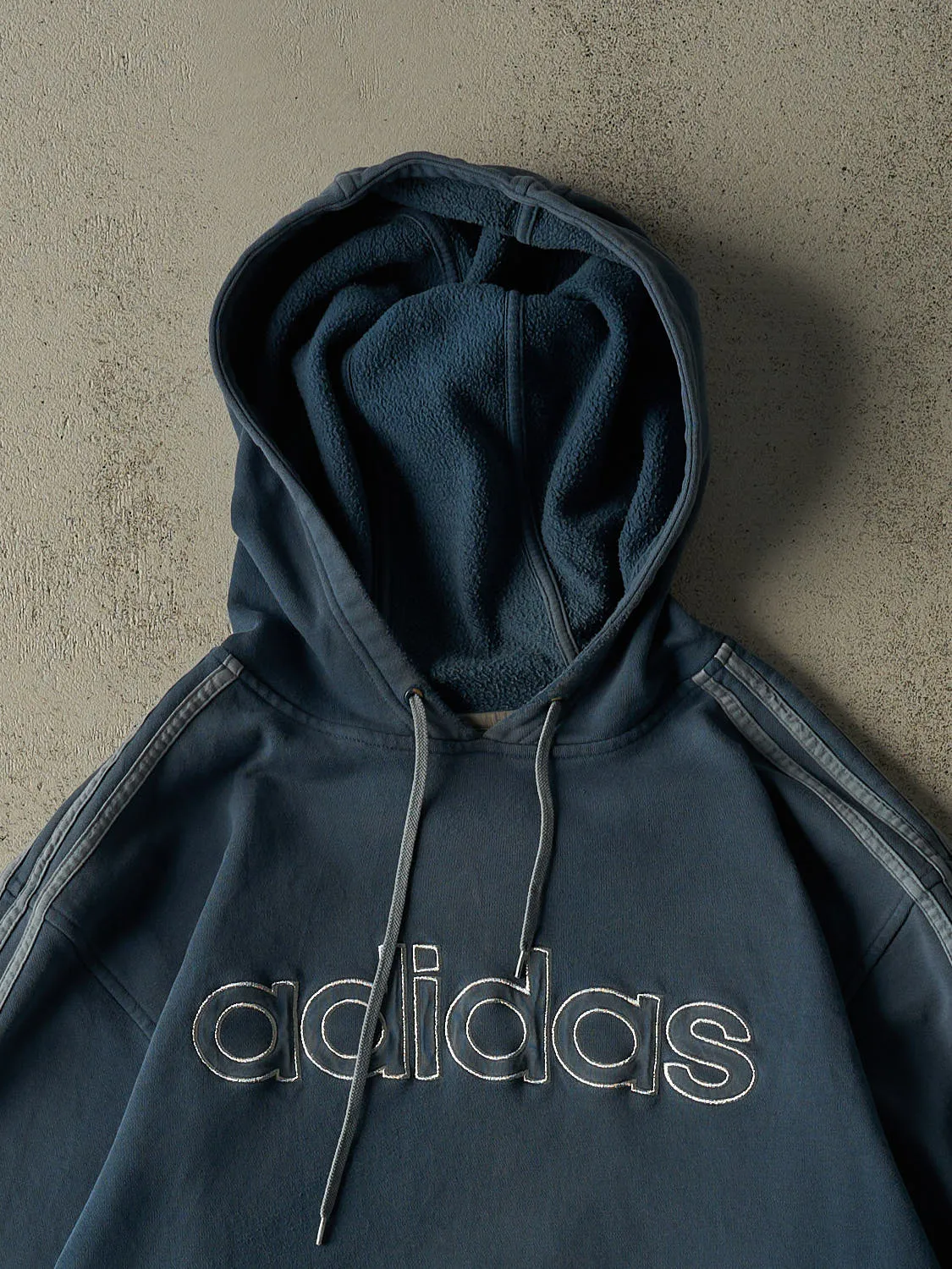 Vintage Y2K Blue Adidas Embridered Hoodie (XL/XXL) sold by Rebalance Vintage product image thumbnail 2