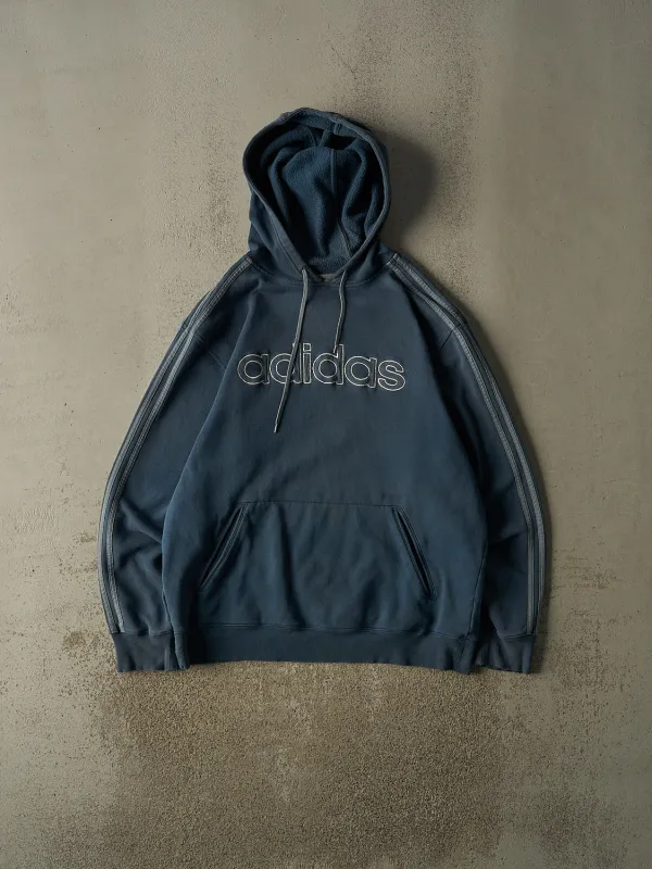 Vintage Y2K Blue Adidas Embridered Hoodie (XL/XXL) made by Rebalance Vintage