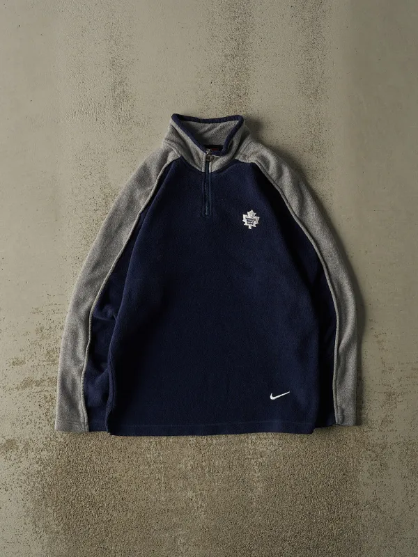 Vintage Y2K Navy Blue Toronto Maple Leafs Quarter Zip Fleece (S/M) made by Rebalance Vintage