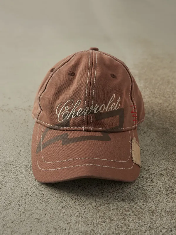 Vintage Y2K Sun Faded Brown Chevrolet Embroidered Velcro Back Hat (O/S) made by Rebalance Vintage