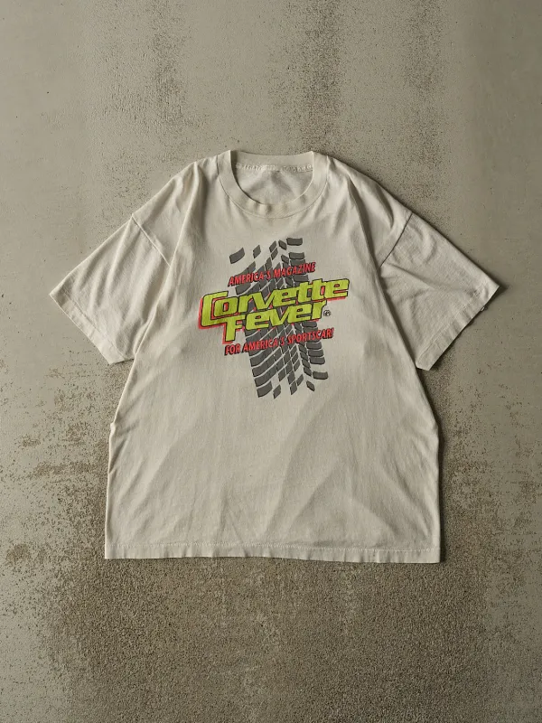 Vintage 80s Beige Chevrolet Corvette Fever Single Stitch Tee (M) made by Rebalance Vintage