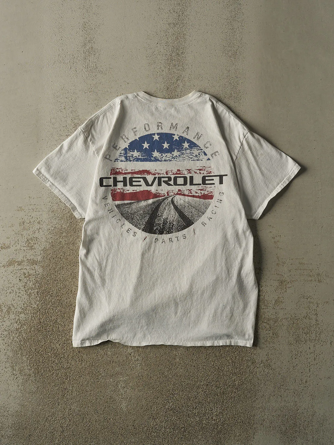 Vintage Y2K White Chevrolet Performance Tee (L/XL) sold by Rebalance Vintage product image thumbnail 2