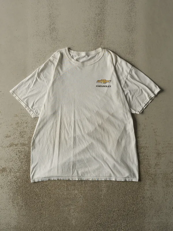 Vintage Y2K White Chevrolet Chevy Nation Tee (L/XL) made by Rebalance Vintage
