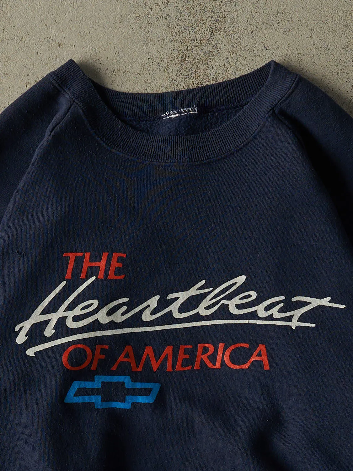 Vintage 80s Navy Blue Chevrolet The Heartbeat of America Crewneck (M) sold by Rebalance Vintage product image thumbnail 3