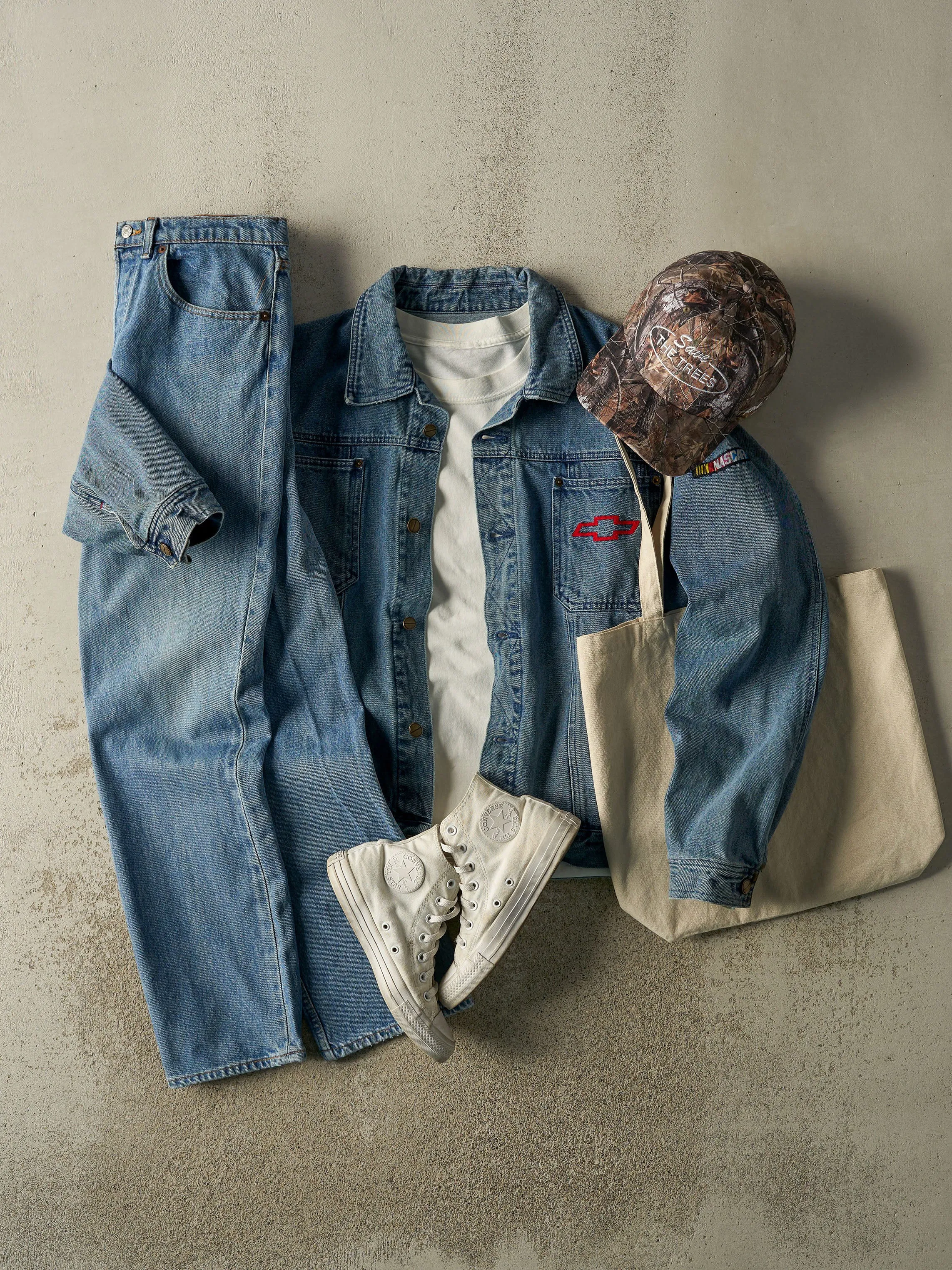 Vintage 90s Light Wash Chevrolet Nascar Denim Jacket (M/L) sold by Rebalance Vintage product image thumbnail 2