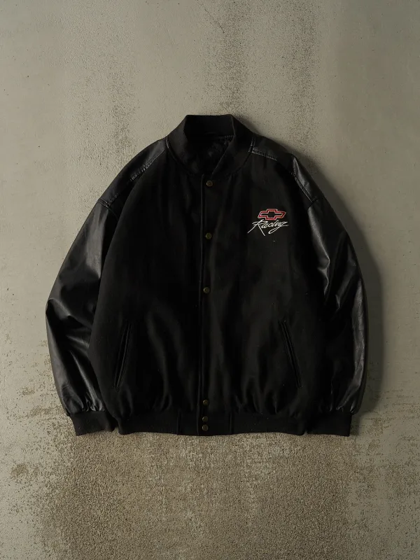 Vintage 90s Black Chevrolet Racing Varsity Jacket (L/XL) made by Rebalance Vintage