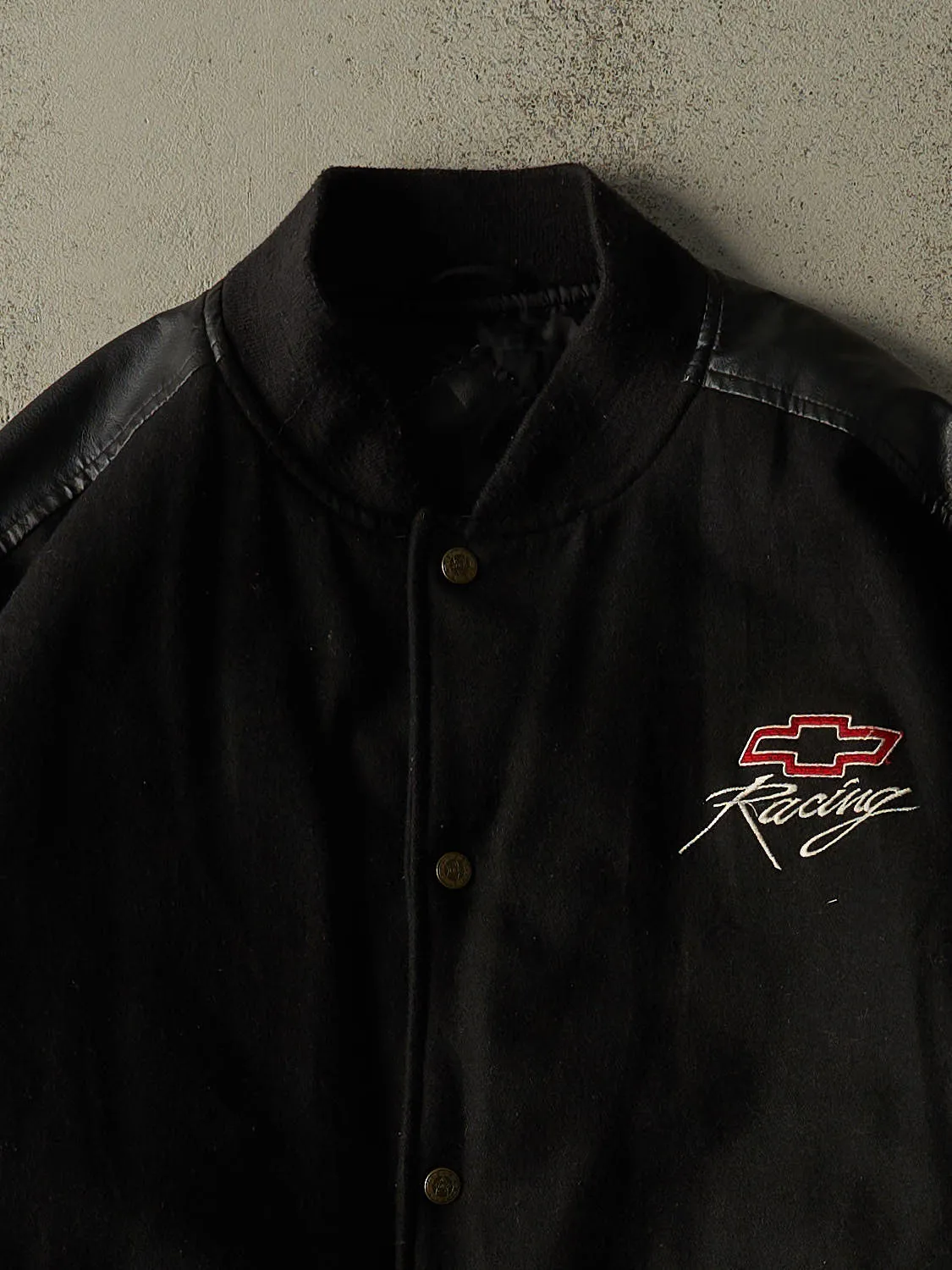 Vintage 90s Black Chevrolet Racing Varsity Jacket (L/XL) sold by Rebalance Vintage product image thumbnail 4