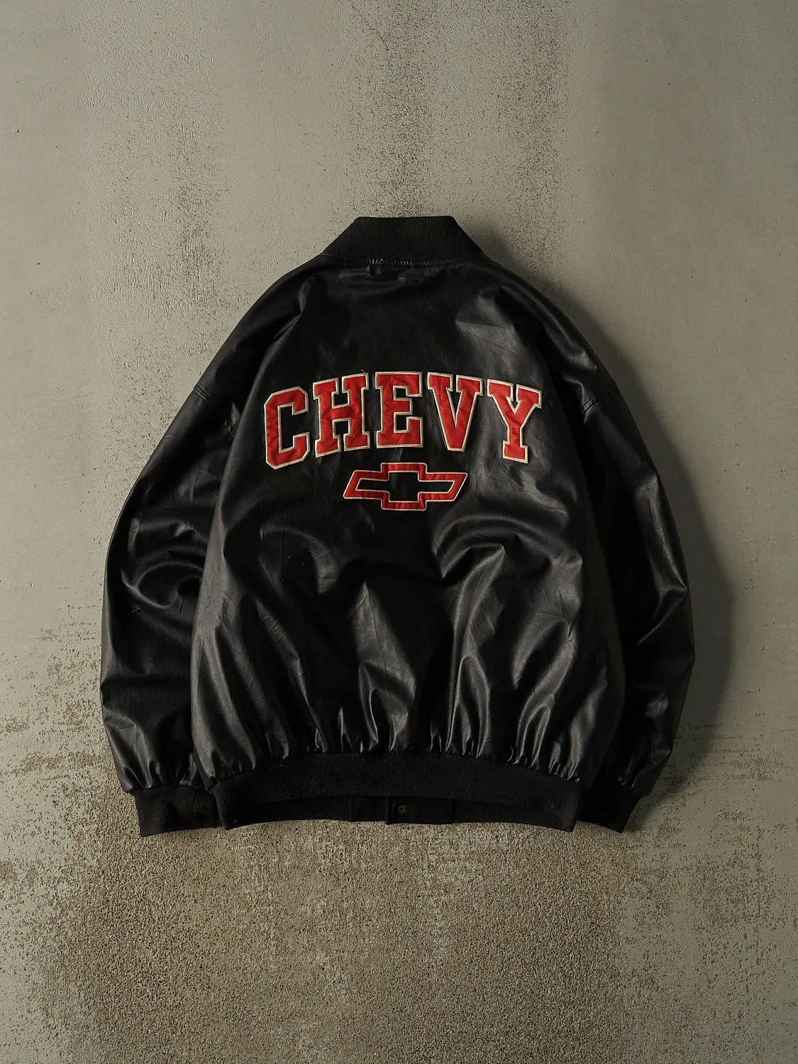 Vintage 90s Black Chevrolet Racing Varsity Jacket (L/XL) sold by Rebalance Vintage product image thumbnail 3