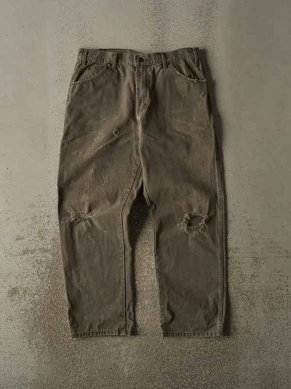 Vintage 90s Sun Faded Green Dickies Carpenter Pants (34x30) made by Rebalance Vintage