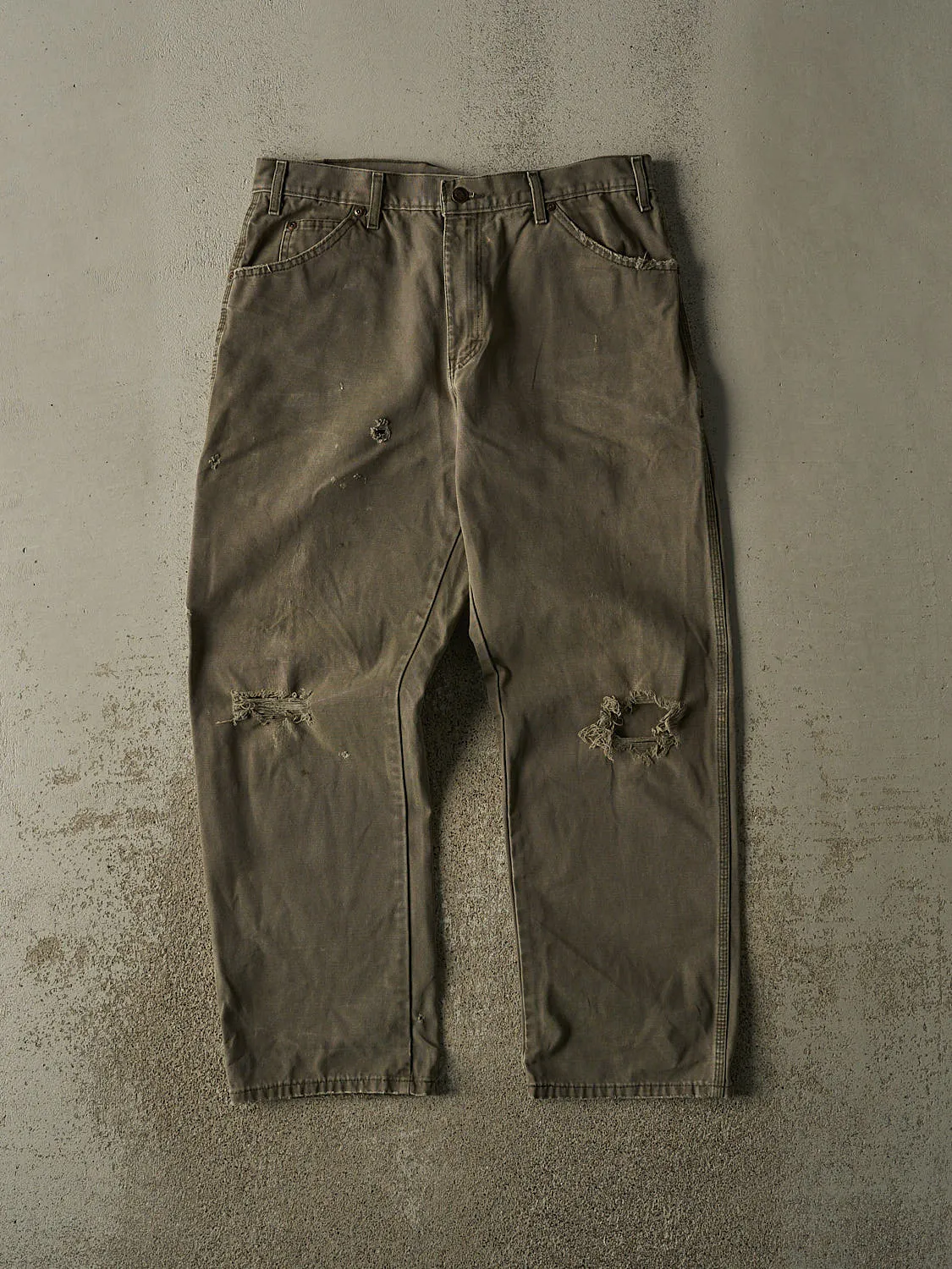 Vintage 90s Sun Faded Green Dickies Carpenter Pants (34x30) sold by Rebalance Vintage