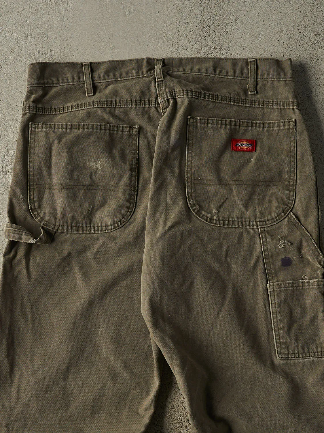 Vintage 90s Sun Faded Green Dickies Carpenter Pants (34x30) sold by Rebalance Vintage product image thumbnail 5