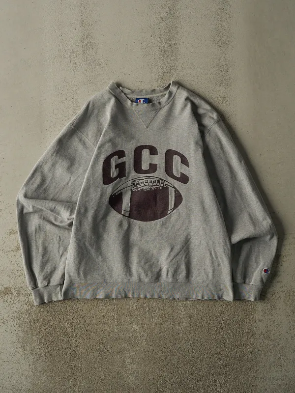 Vintage 90s Grey Champion GCC Football Crewneck (M) made by Rebalance Vintage