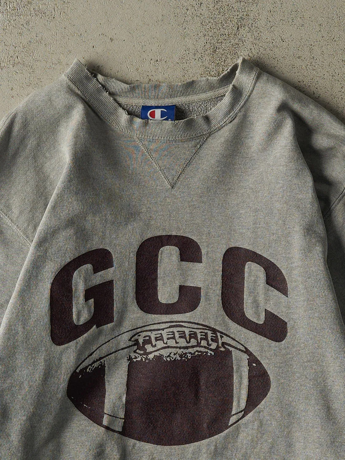 Vintage 90s Grey Champion GCC Football Crewneck (M) sold by Rebalance Vintage product image thumbnail 2